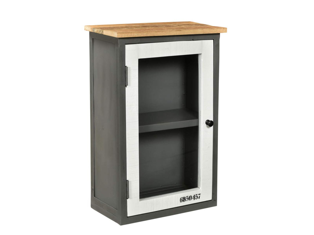 Woodkings® Bad Hängeschrank Pinetown Metall recyceltes Massivholz antik, Vintage, Design, Industrial