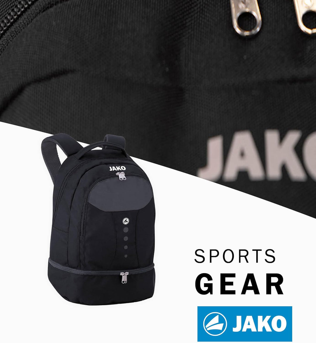 JAKO Herren Rucksack Striker, Schwarz