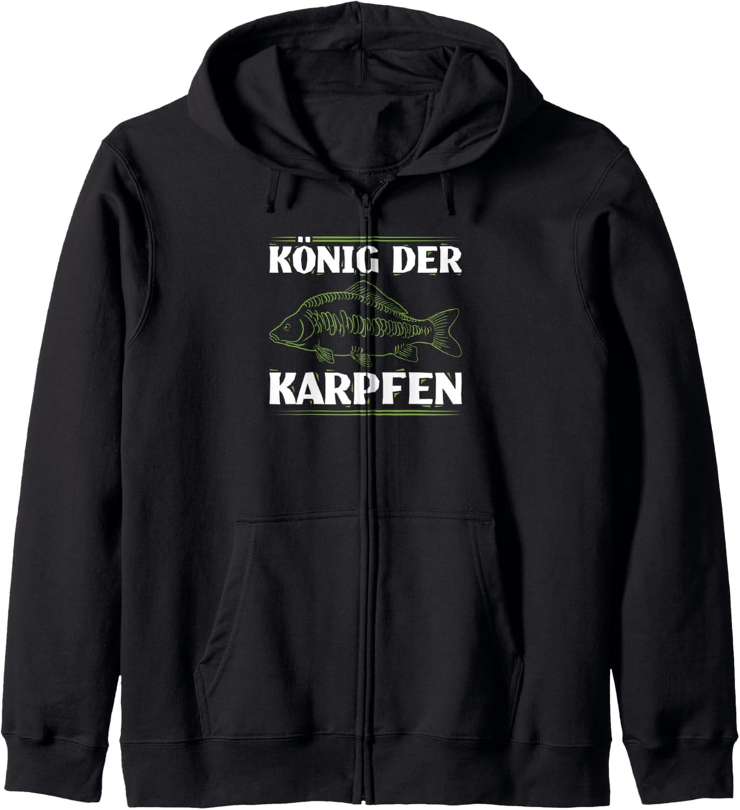 König Der Karpfen Fisch Angler Kapuzenjacke