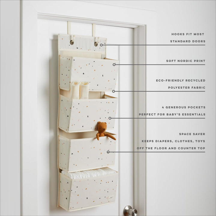 3 Sprouts - Hängeorganizer Tür Organizer - 4 Fächer - Terrazzo Creme, Terrazzo Creme