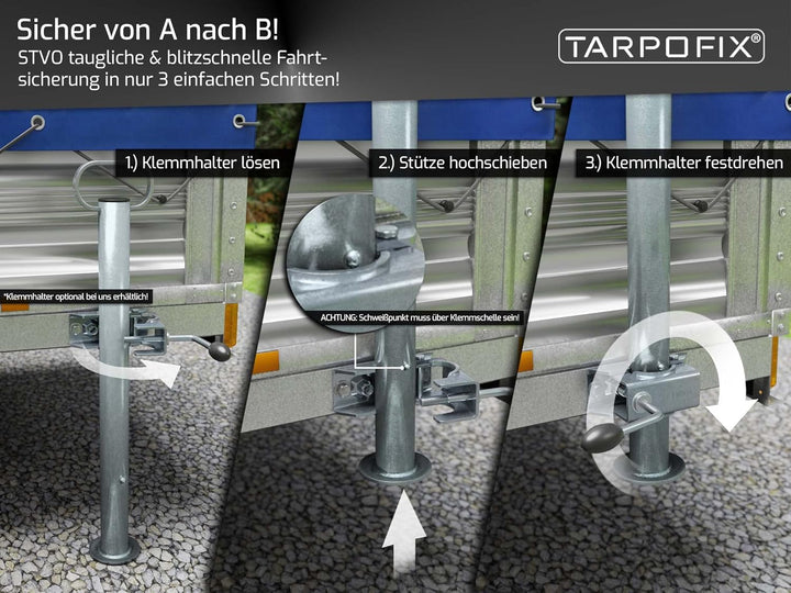 Anhänger Stützen 600mm (300kg Stützlast) | Abstellstütze Anhänger aus verzinktem Stahl | Strapazierf