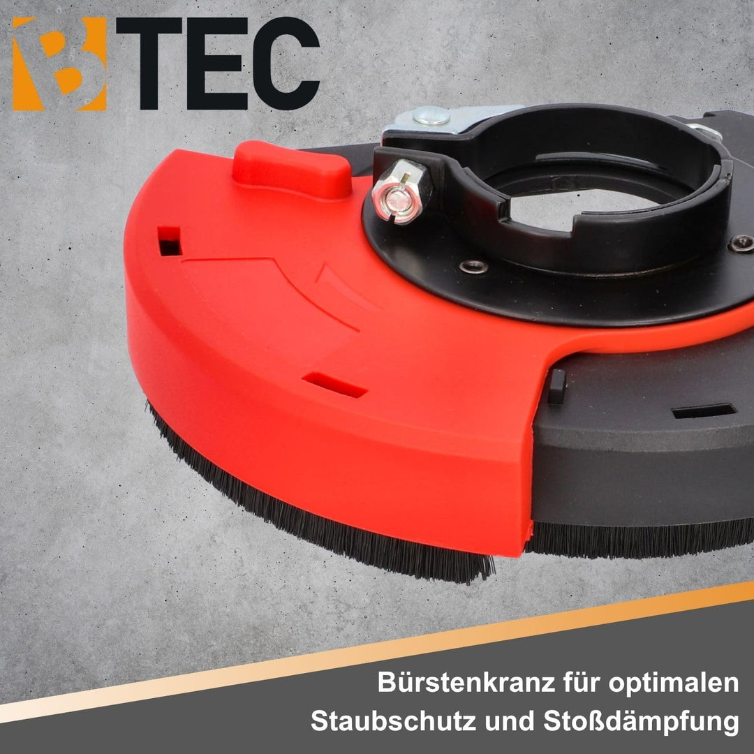 BTEC Staubabsaugung Absaughaube für Winkelschleifer mit Bürstenkranz für Ø 100 mm 115mm 125mm - für