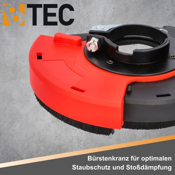 BTEC Staubabsaugung Absaughaube für Winkelschleifer mit Bürstenkranz für Ø 100 mm 115mm 125mm - für