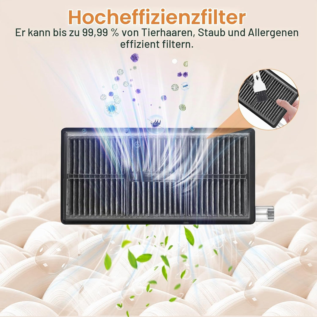 28 Stück Zubehör für Dreame Aqua10 Ultra Roller Complete Saugroboter | 2 Hauptbürsten, 2 Rollen Wisc