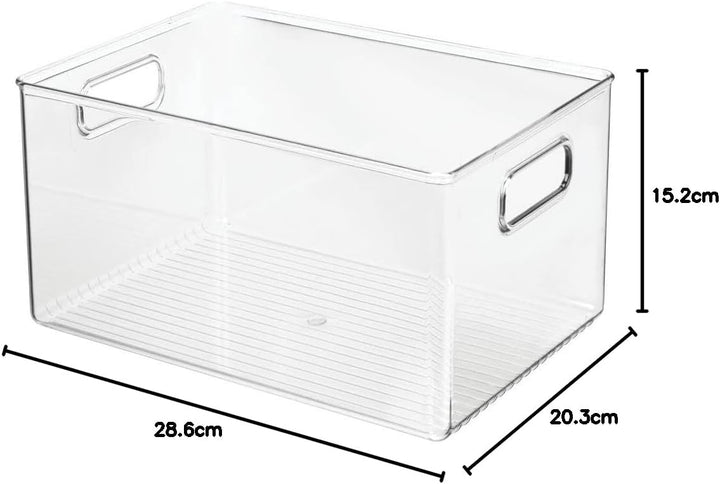 mDesign Aufbewahrungsbox mit Griffen – hohe Kühlschrankbox zur Lebensmittelaufbewahrung – Ablage aus