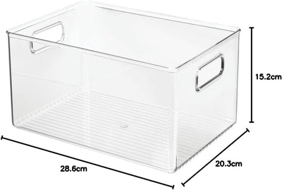 mDesign Aufbewahrungsbox mit Griffen – hohe Kühlschrankbox zur Lebensmittelaufbewahrung – Ablage aus