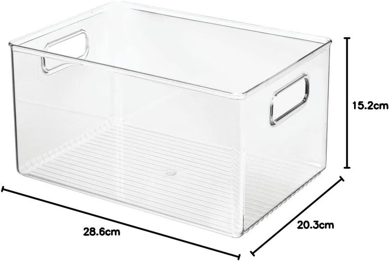 mDesign Aufbewahrungsbox mit Griffen – hohe Kühlschrankbox zur Lebensmittelaufbewahrung – Ablage aus