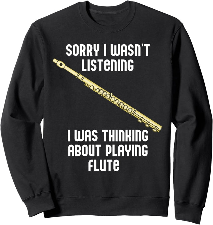 Flöte spielen Klassischer Musiker Orchester Flötist Sweatshirt