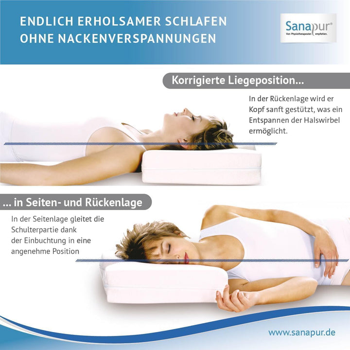 Sanapur Original Kissen 4.0 - Variante MED - Orthopädisches Seitenschläferkissen Made in Germany mit