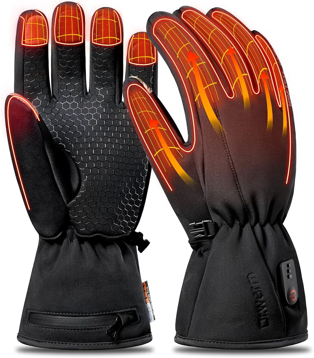 Beheizte Handschuhe Herren Damen, Wasserdicht Touchscreen Beheizte Handwärmer mit 7,4V 2600mAh Wiede