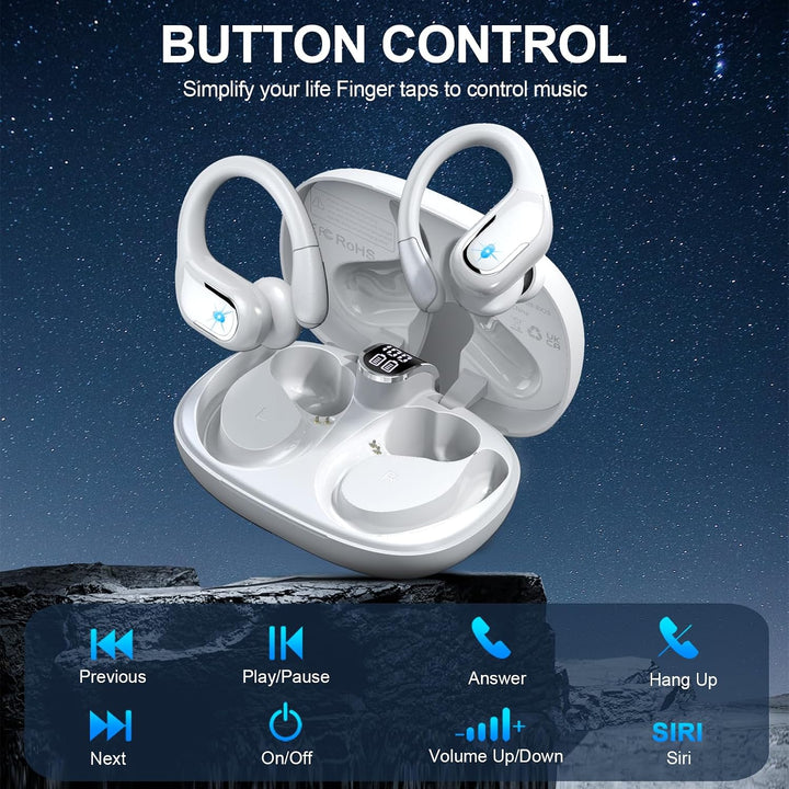 2026 Bluetooth Kopfhörer in Ear Sport, 75Std Kopfhörer Kabellos Bluetooth 5.4, 3D-Stereo Bass Wirele