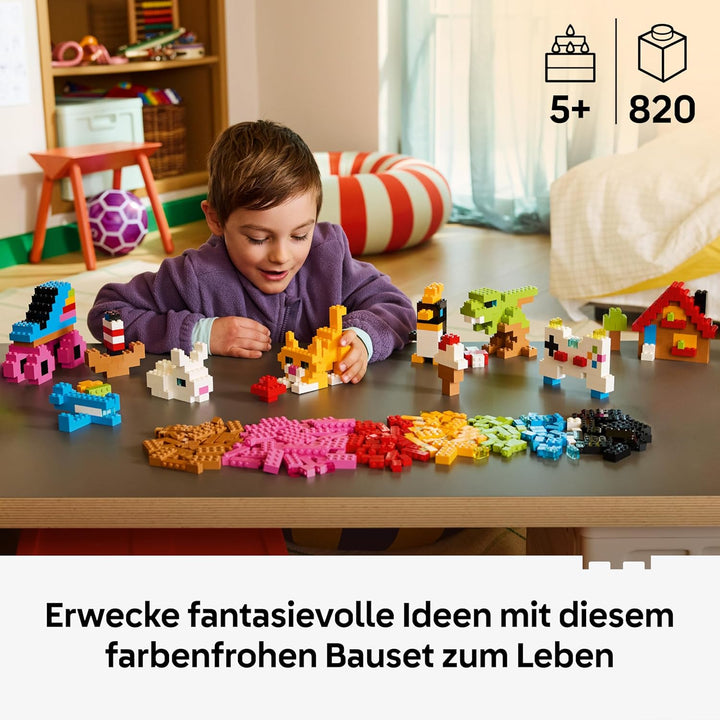 LEGO Classic Kreative Bunte Steine - Lernspielzeug zur Förderung der Feinmotorik - Tiere, Dinosaurie