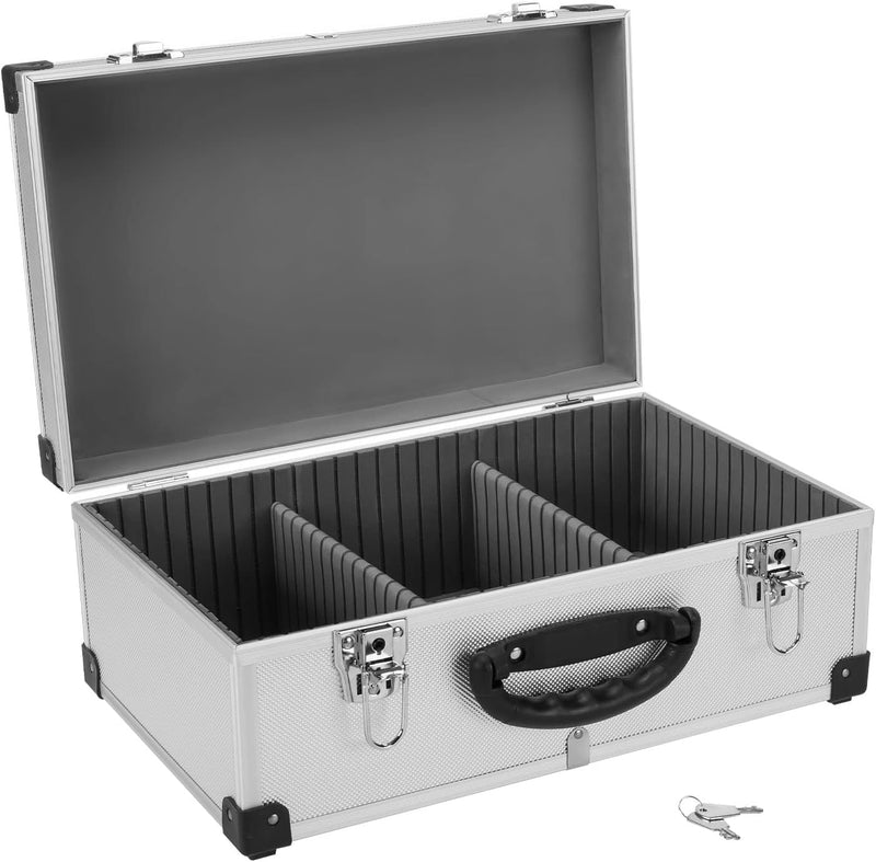 CD Koffer für 60 Standard CD Cases - 43 x 29 x 18,5 cm - Silber 60 CD&