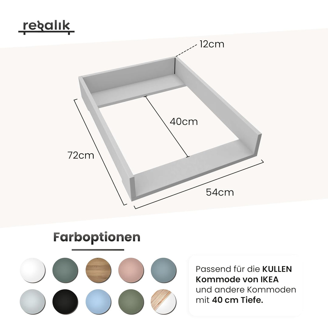 Wickelaufsatz für Kullen von IKEA, Wickeltischaufsatz für 40 cm Kommoden, Abnehmbar Wickelkommode au