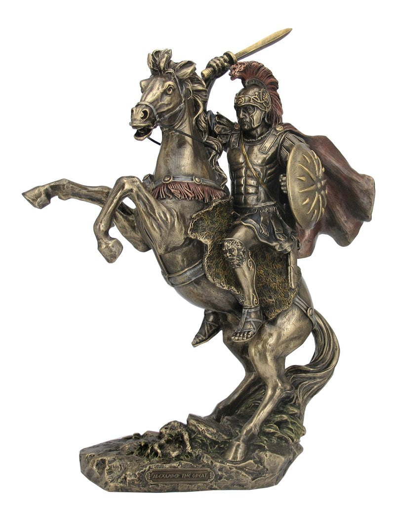 UNICORN STUDIO Alexander der Grosse auf dem Pferd, griechischer König Statue Skulptur