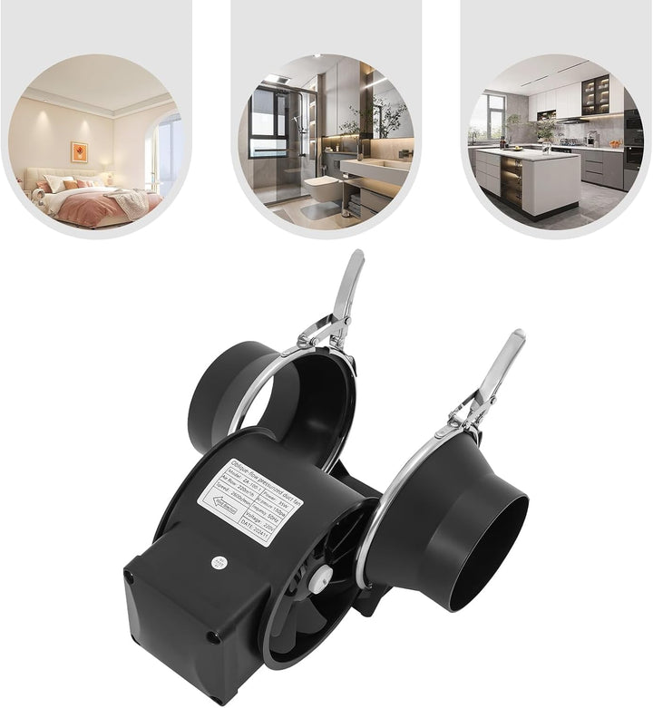 Luftventilator, 100 mm, 35 W, 220 m³/h, 2600 U/min, Schwarz