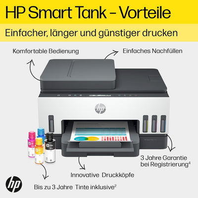 HP Smart Tank 7305 3-in-1 Multifunktionsdrucker, 30€ Cashback, (WLAN; Duplex; ADF) – 3 Jahre Tinte i