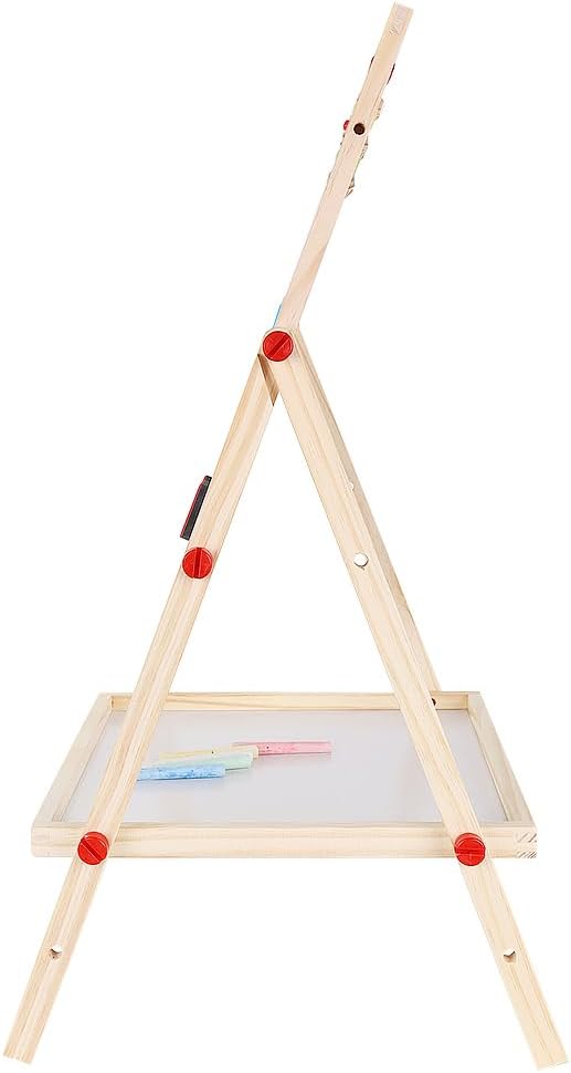 Faltbare Kindertafel Doppelseitig Kreidetafel Whiteboard mit Zubehör Holz 22472