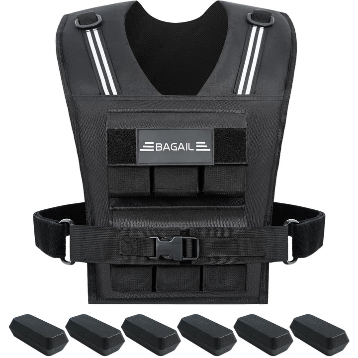BAGAIL Gewichtsweste für Krafttraining, abnehmbare Eisenplatten, verstellbare Brustgrösse, Hochleist