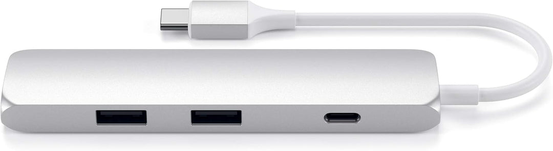 SATECHI Slim Type-C Multi-Port Adapter mit USB-C Pass-Through, 4K HDMI, USB 3.0 - Für M2/ M1 MacBook