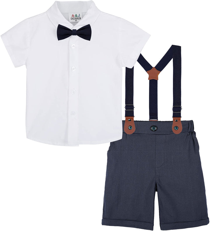 mintgreen Baby Jungen Anzüge, Neugeborenes Hemd Hose Taufe Gentleman Outfit Kurzarm Passen mit Strap