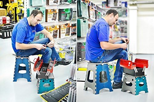 Stark Klapphocker 44 cm – Tritthocker bis 120 kg, faltbar mit Griff, Rutschfester Klapphocker für Kü