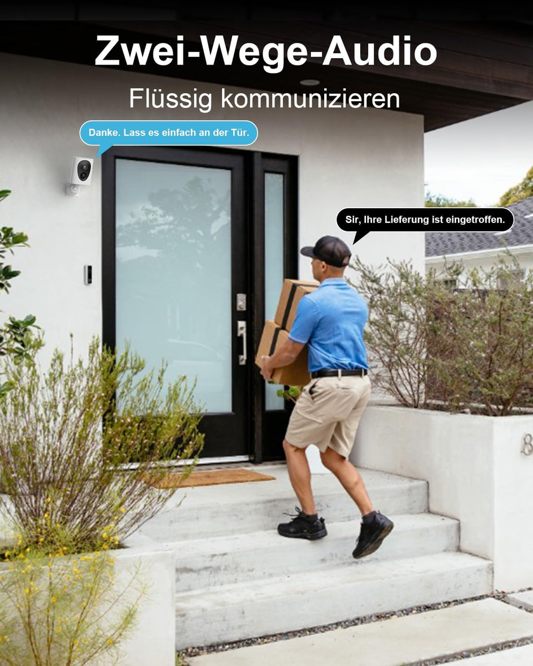 virtavo 2K Überwachungskamera Aussen Akku Kamera Überwachung Aussen WLAN Kabellos, WiFi Outdoor,auss