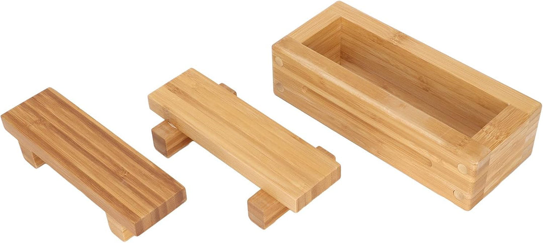 Okuyonic Sushi Form Box, Sushi Reisform Box, DIY Tragbare Rechteckige Langlebiges Bambus Holz Geruch