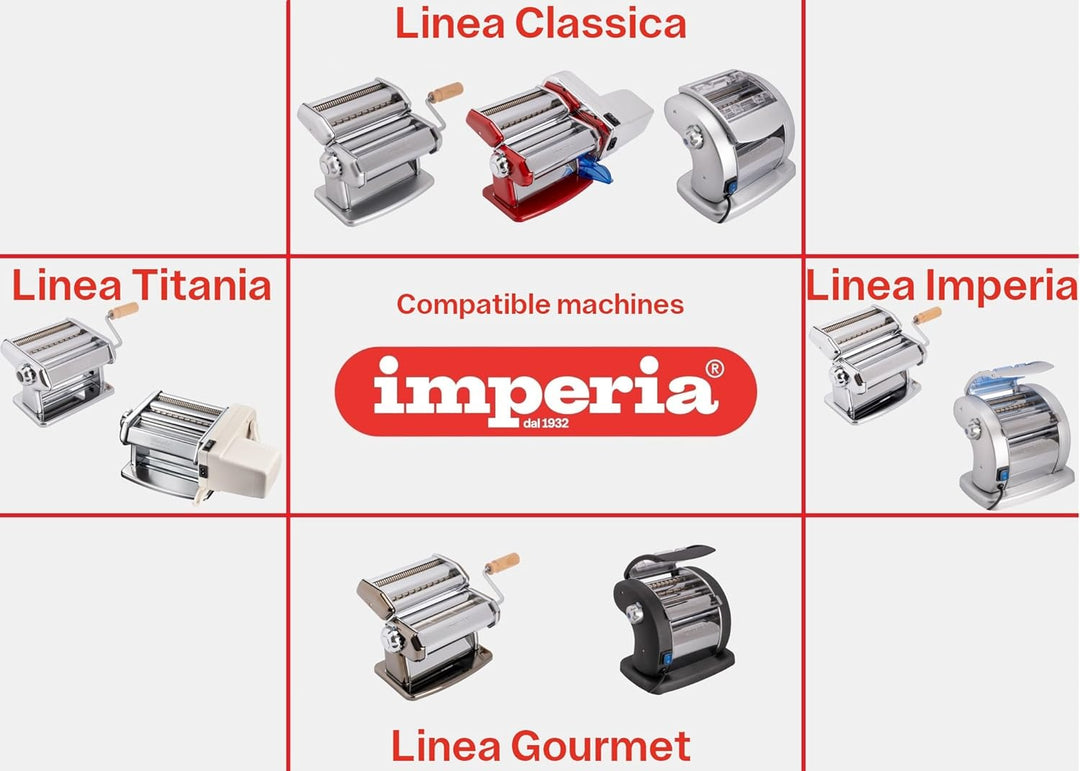 Imperia Simplex Gourmet Linie. Zubehör für Nudelmaschinen. 100% Made in Italy. Küchenzubehör aus Sta
