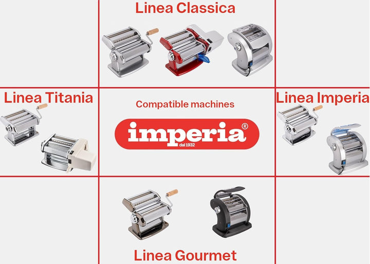 Imperia Simplex Gourmet Linie. Zubehör für Nudelmaschinen. 100% Made in Italy. Küchenzubehör aus Sta