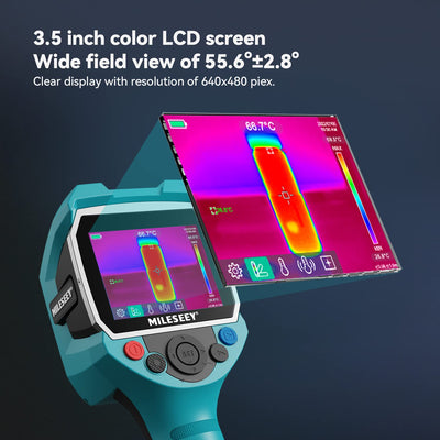Infrarot Wärmebildkamera,MiLESEEY Handheld Thermokamera 3,5 Zoll LCD-Anzeige,Wiederaufladbar,6 Palet