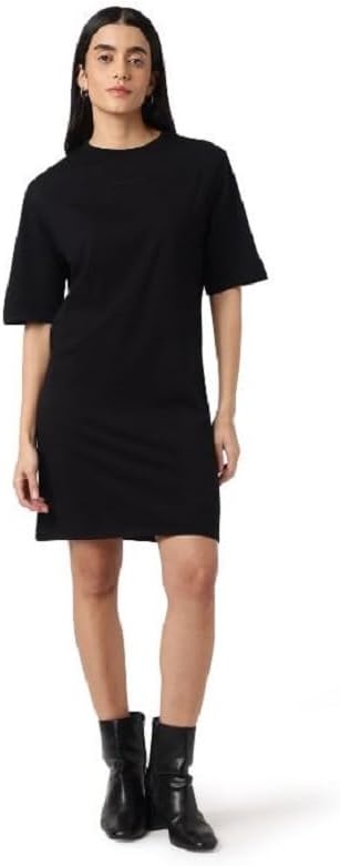 Armani Exchange Damen Sustainable, Classic Fit Casual Dress S Schwarz, S Schwarz