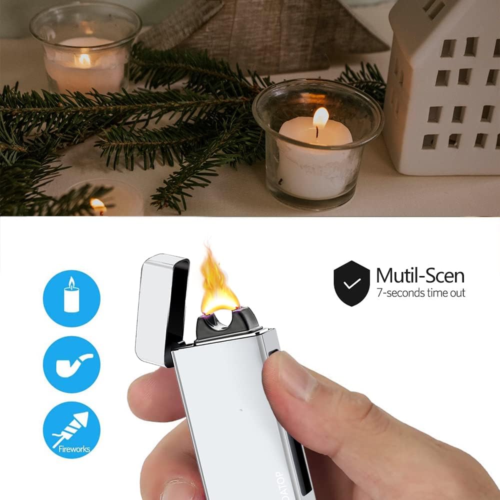 SKRFIRE Electric Lighter Windproof, Pulsed Flame Electric Lighter Plasma-Flame Arc Lighter Rechargea