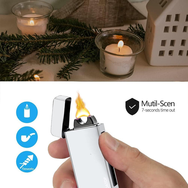 SKRFIRE Electric Lighter Windproof, Pulsed Flame Electric Lighter Plasma-Flame Arc Lighter Rechargea