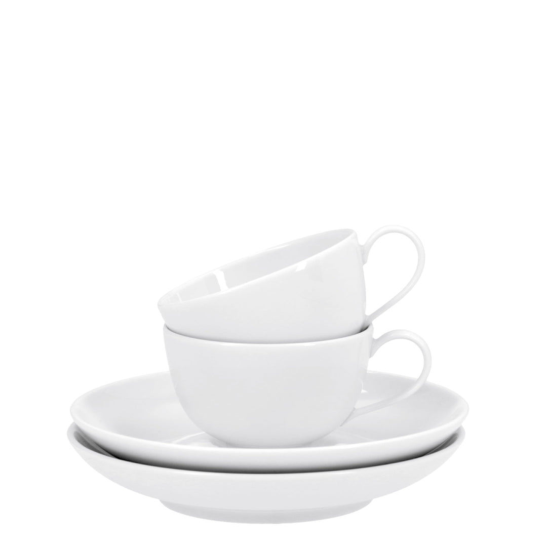 KPM Berlin URBINO Espresso-Set 4 tlg., Porzellan, Esproessotassen, mit Untertassen, handmade, weiss,