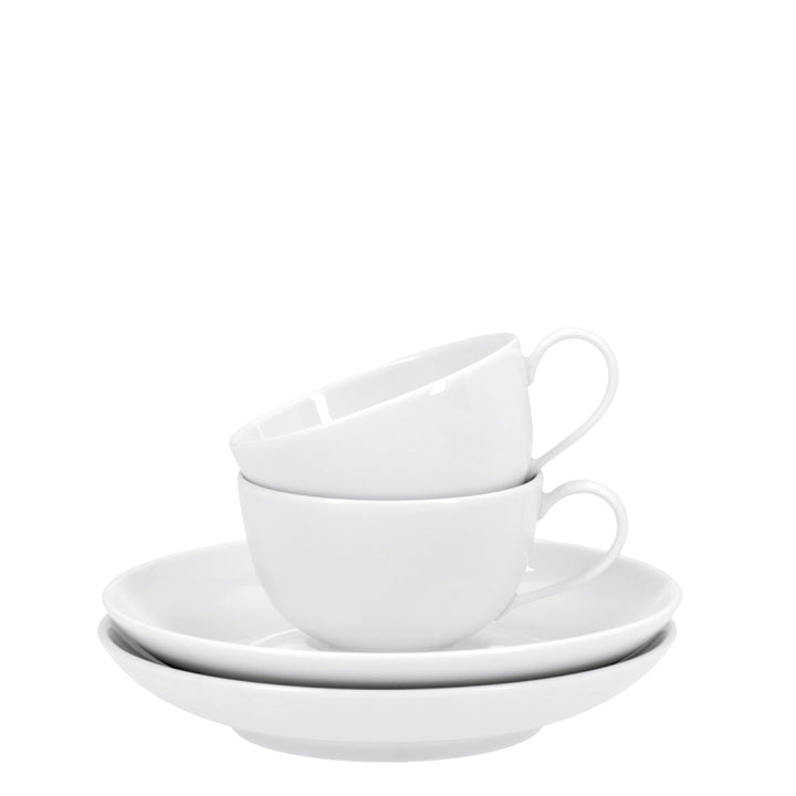 KPM Berlin URBINO Espresso-Set 4 tlg., Porzellan, Esproessotassen, mit Untertassen, handmade, weiss,