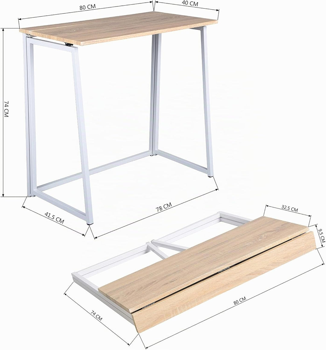 MEUBLE COSY Klapptische Laptoptisch Faltbar Schreibtisch Kleiner Klappbar PC-Tisch fürs Büro, Wohnzi