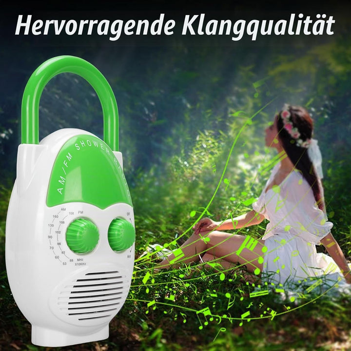 Duschradio, Wasserdacht Mini Tragbares AM FM Radio 500 MW Volumen Einstellbar, Badezimmer Radio für