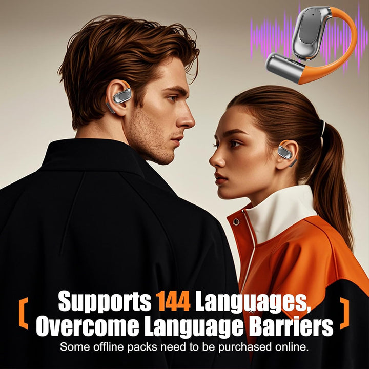 AI Kopfhörer Übersetzer, Translation Earbuds mit 144 Sprachen Übersetzung, Kabellos Bluetooth 5.4 Sp