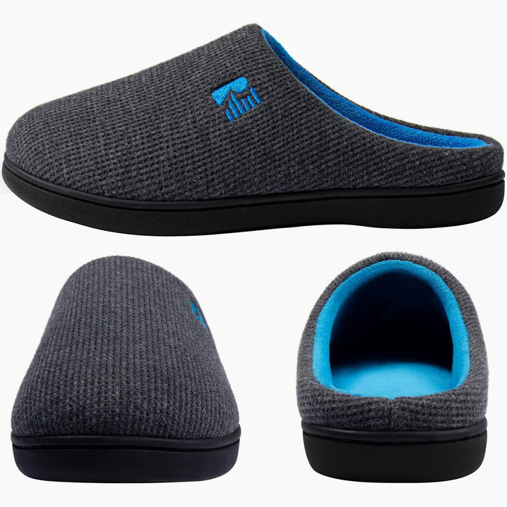 RockDove Herren Original Zweifarbige Hausschuhe mit Rückstellschaum 42/43 EU Dunkelgrau Blau, 42/43