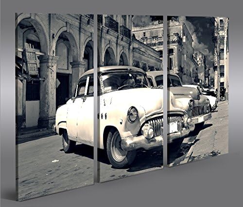 islandburner Bild Bilder auf Leinwand Taxi Cuba V2 Havanna 3p XXL Poster Leinwandbild Wandbild Dekoa