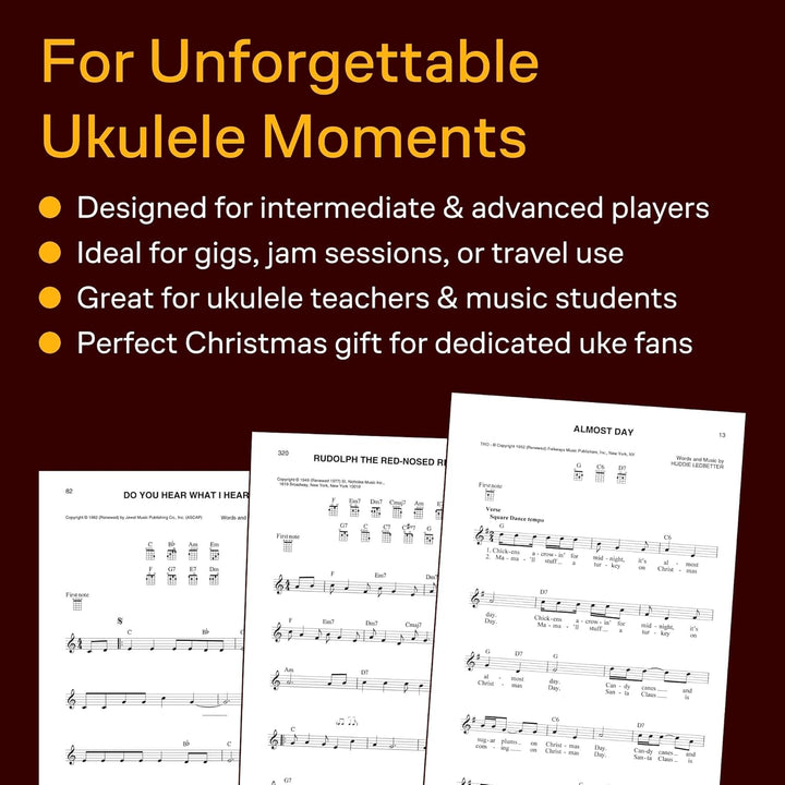 Christmas Ukulele Fake Book: Over 250 Songs to Strum & Sing; Melody-lyrics-chords, Plastikspiralbind