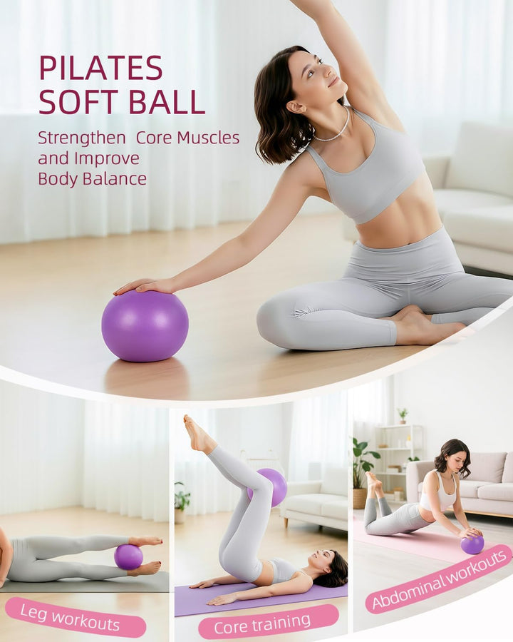 Abahub Pilates Ring Set, 35CM Magic Circle, 25CM Mini Ball,5er Set Fitnessbänder,Yoga Socken,Gleitsc