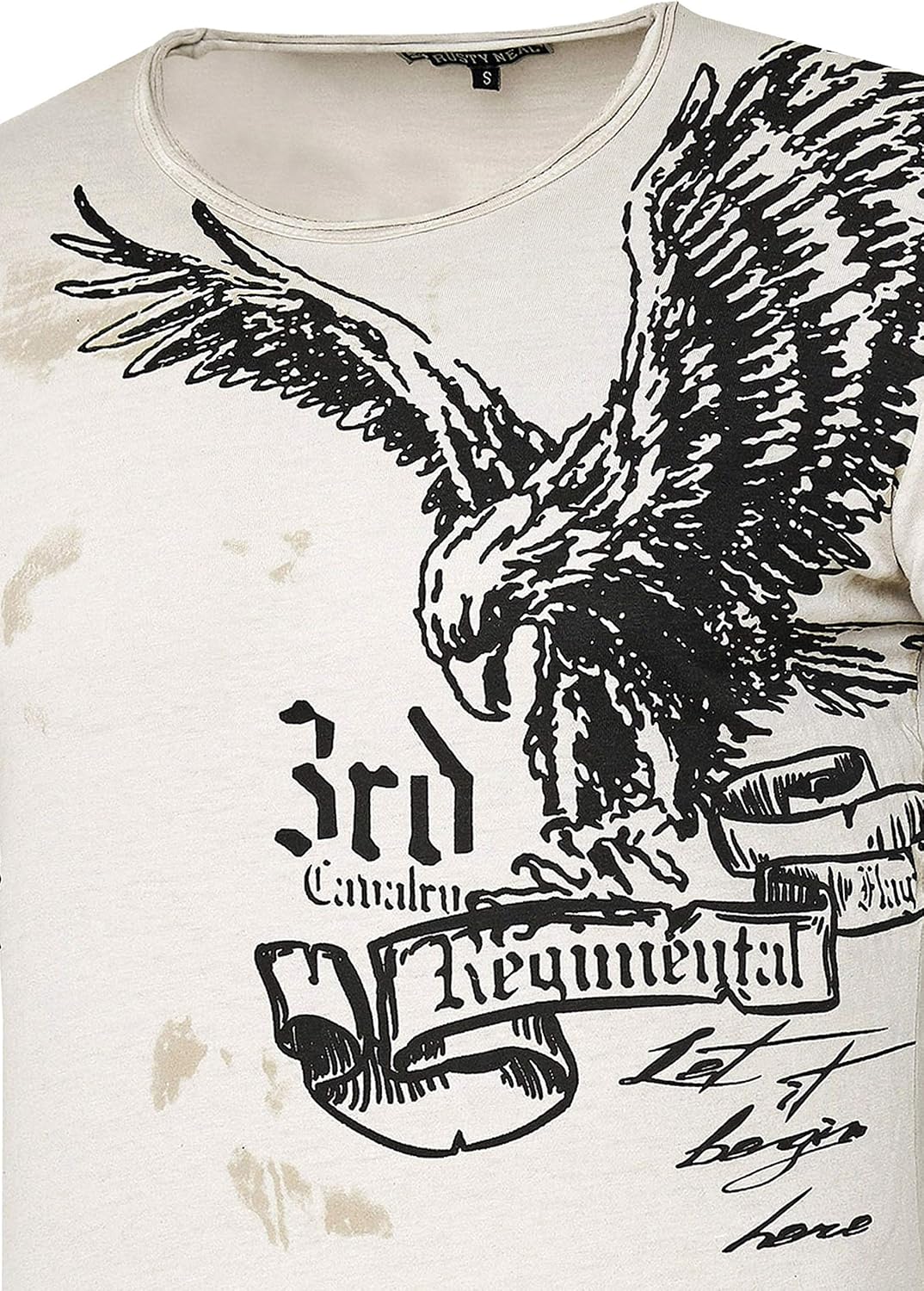 Rusty Neal Herren T-Shirt Rundhals USA Adler Tee Shirt Kurzarm Regular Fit Stretch 100% Baumwolle S