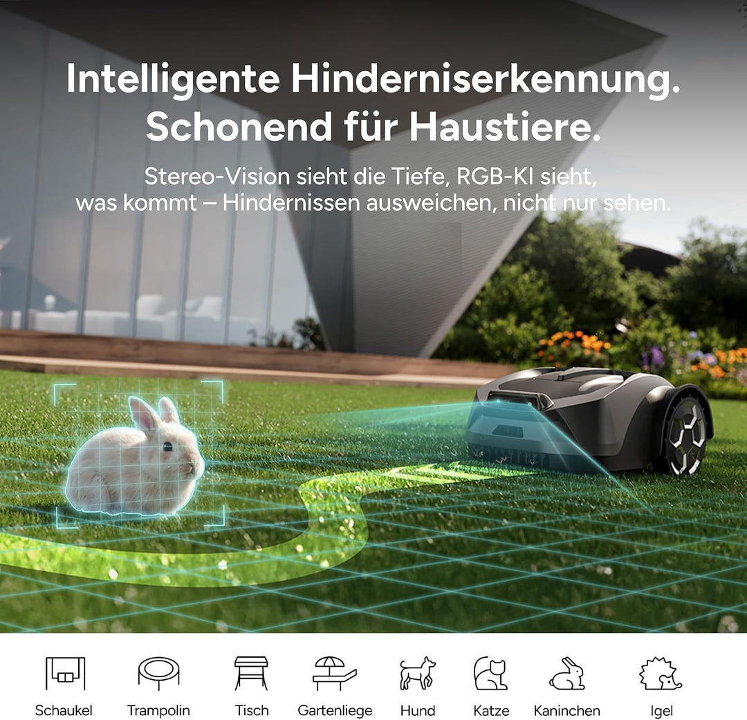 iGarden R35 Mähroboter ohne Begrenzungskabel für 800 m², 210 Min. extra Lange Laufzeit, präzise Navi