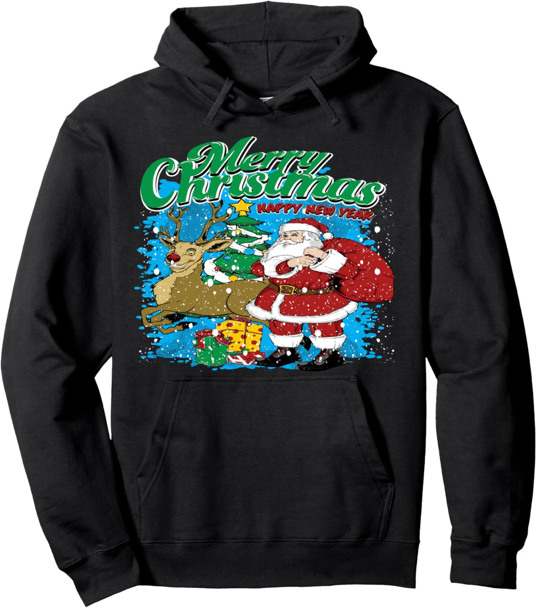 Merry Christmas Weihnachten Big Santa Claus Xmas Dress Gift Pullover Hoodie