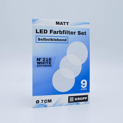 KROPP Selbstklebende Diffusorfolien für LED Lampen, 7 cm Kreiszuschnitt, Milchglasfolie für schöne O