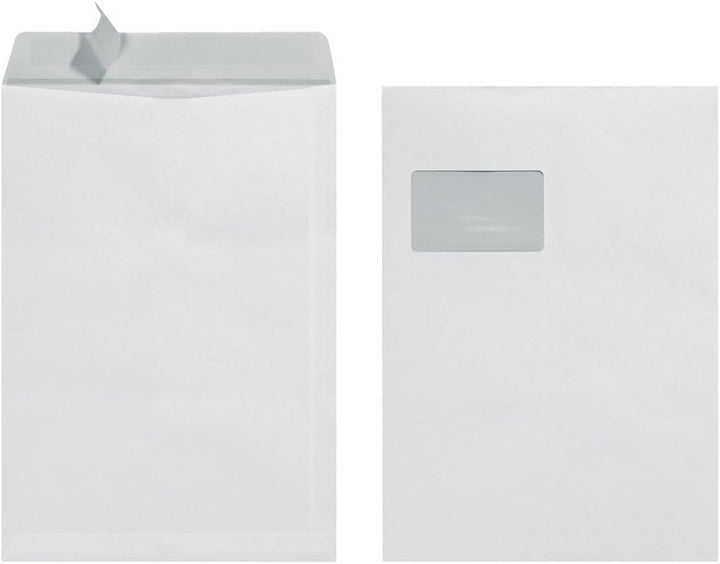 Herlitz Versandtasche C4 90 g Haftklebend mit Fenster, 75 Stück mit Innendruck in Folienpackung, ein