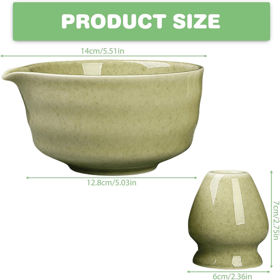 Japanische Matcha-Schale mit Ausgiesser, Chawan Matcha-Teeschale mit Schneebesenablage, Traditionell