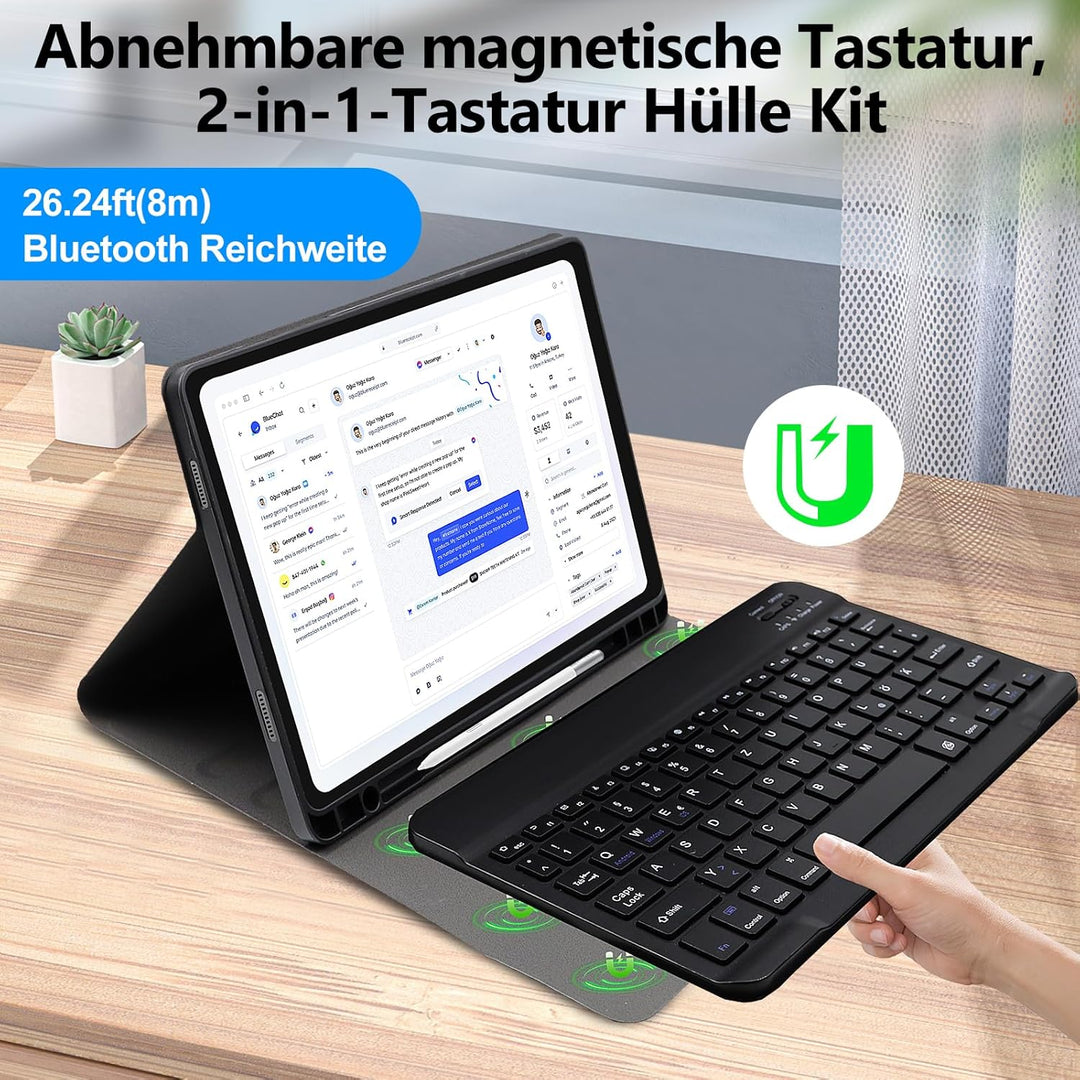 Tastatur Hülle für Samsung Galaxy Tab A11+ Plus 11 Zoll 2025 / Tab A9+ Plus 11 Zoll 2023 Tablet, Mag